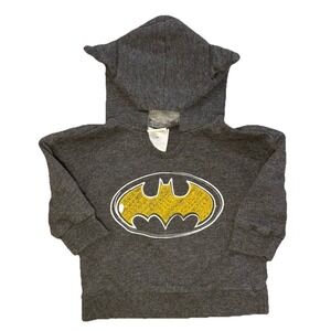 Batman Baby Boys Gray Ear Hooded Graphic Sweatshirt Pullover 12M DC Comics